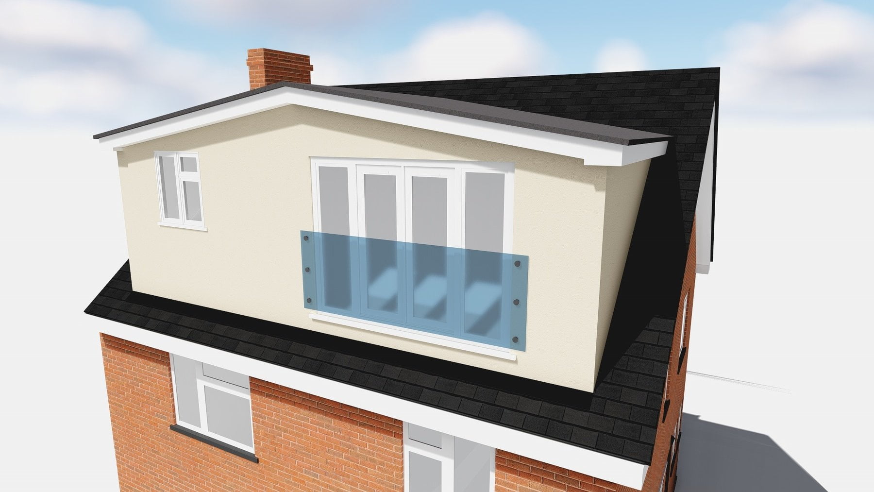 loft conversion dormer with render finish